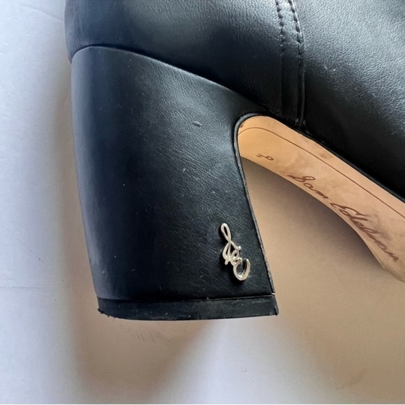 Sam Edelman Black boots Classic Hartley Mid Calf Dress Bootie Block Heel sz 9.5 - Picture 14 of 16